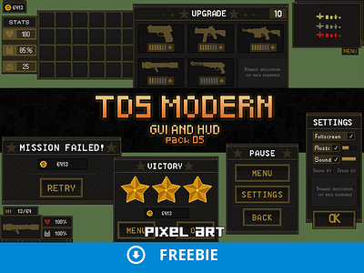 Free TDS Modern: GUI Pixel Art