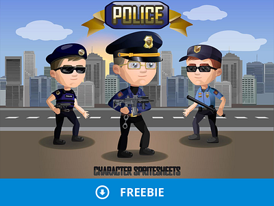 Free 2D Game Police Sprite character gamedev gaming platformer police shooter