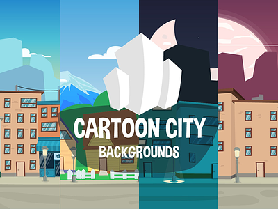 Cartoon City Backgrounds