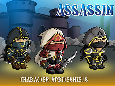 2D Fantasy Assassin Sprite assassin character fantasy game gamedev gaming indie game rpg sprite superhero tower defence