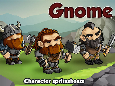 2D Fantasy Gnome Sprite character fantasy game gamedev gaming gnome indie game rpg sprite superhero tower defence