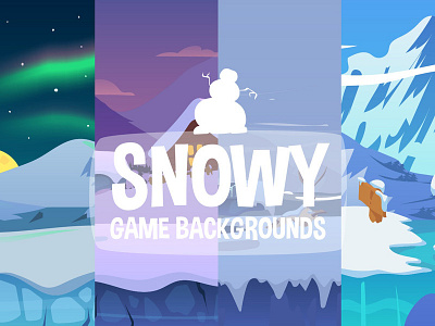 Snowy 2D Game Backgrounds 2d backgrounds game game design gamedev gaming ios platformer run unity