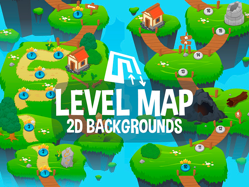 What Is A 2d Map Level Map 2D Game Backgrounds By 2D Game Assets On Dribbble