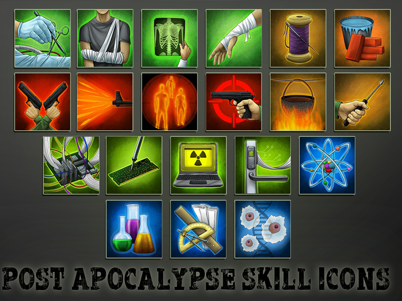 20 PostApocalypse Skill Icons by 2D Game Assets on Dribbble