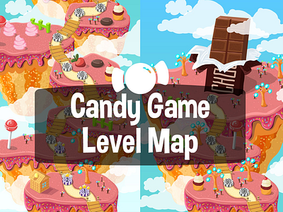 Candy Level Map Backgrounds