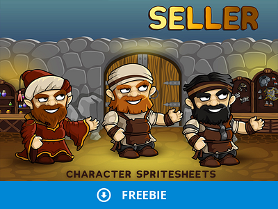 Free 2D Fantasy Seller Sprite character fantasy game gamedev gaming indie game rpg seller sprite superhero tower defence