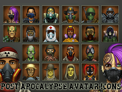 Post-Apocalypse Game Avatars gamedev gameinterface gothic icons post apocalyptic rpg