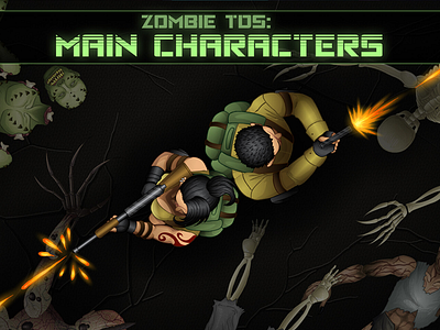 TDS: Main Characters 2d characters gamedev sprite tds war zombie