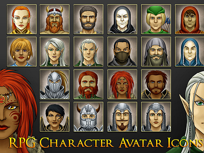 RPG Game Avatars gamedev gameinterface gothic icons rpg