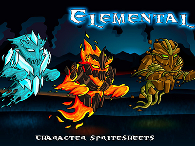 2D Fantasy Elemental Sprite character elemental fantasy game gamedev gaming indie game rpg sprite superhero tower defence