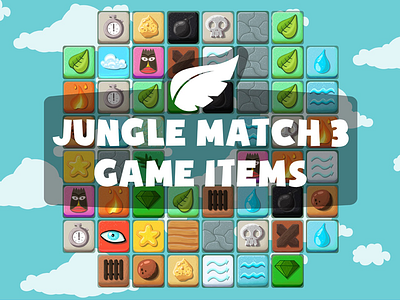 Jungle Match 3 Game Assets