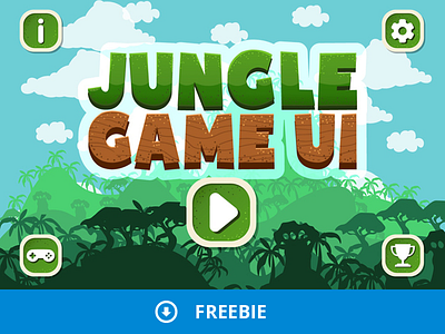 Free Jungle Game UI 2d cartoon game graphical user interface gui interface jungle ui user interface