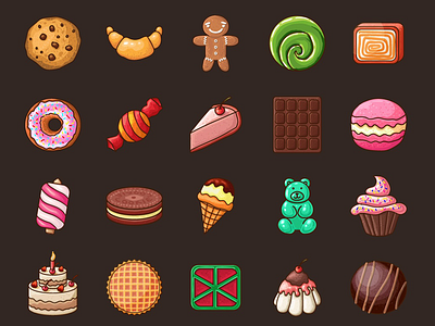 Sweets 2D Game Objects 2d game game assets game items objects sweets