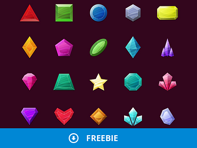 Free Crystals 2D Game Objects 2d crystals game game assets game items objects