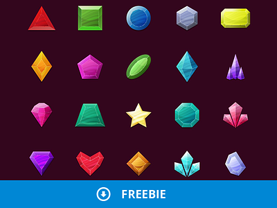 Free Crystals 2D Game Objects