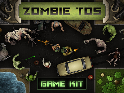 Zombie TDS 2D Game Assets 2d game art game assets game kit tds zombie