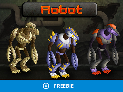 Free 2D Robot Sprite character game gamedev gaming indie game robot rpg sprite superhero