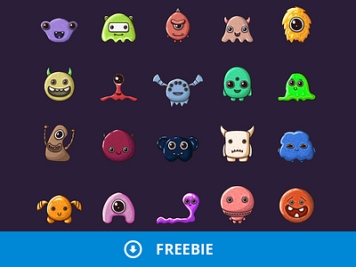 Free Monster 2D Game Objects Pack 2 2d free freebie game game assets game items objects