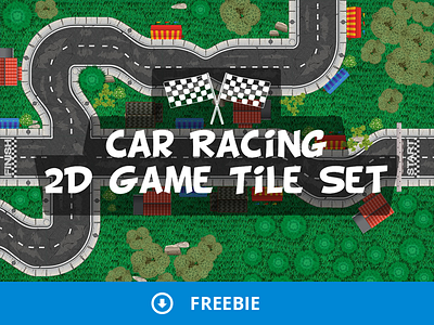 Free Race Track Tile Set 2d car free freebie game gamedev racer tile tile set track vector
