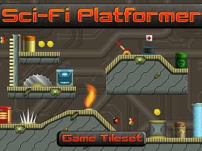 Sci-Fi Platformer 2D Tileset