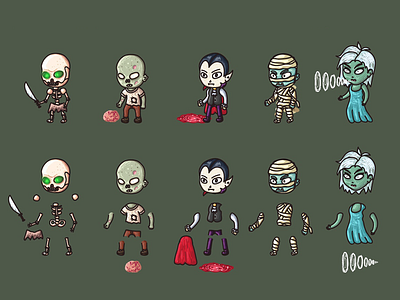 Undead Character Sprites By 2d Game Assets On Dribbble