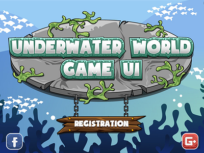 Underwater World GUI 2d game game assets game design game ui gamedev gaming gui ui