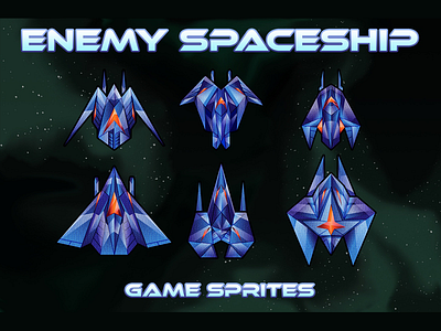 Enemy SpaceShip 2D Sprites