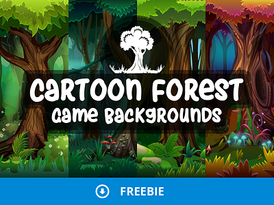 Free Cartoon Forest 2D Backgrounds 2d backgrounds cartoon game game assets game backgrounds gamedev