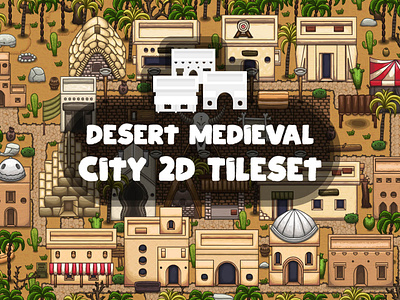 Desert Medieval City Tile Set 2d game game assets gamedev rpg tile set tileset