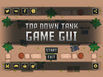 Top Down Tank GUI 2d game assets gamedev gui intarface