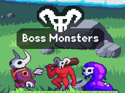 Boss Monsters Pixel Art Game Sprites 2d boss character fantasy game assets gamedev monsters platformer sprite