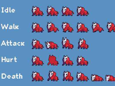 Hell Monster Game Sprites Pixel Art by 2D Game Assets on Dribbble