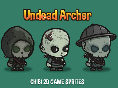 Undead Archer Character Sprites by 2D Game Assets on Dribbble