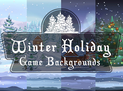 Free Winter Holiday 2D Backgrounds 2d backgrounds game game assets game design gamedev holiday winter