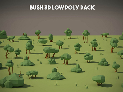 Free Bush 3D Low Poly Pack 3d 3d art bush game assets gamedev low poly low poly art lowpoly lowpolyart