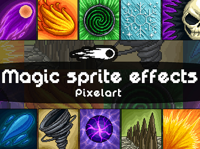 Magic Effects Pixel Art 2d effects fantasy game assets gamedev magic pixel art pixelart rpg sprite