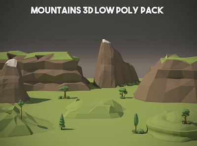 Mountains 3D Low Poly Pack 3d game assets gamedev low poly low poly lowpoly lowpolyart mountain mountains