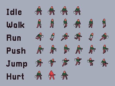 Free 3 Character Sprite Pixel Art by 2D Game Assets on Dribbble