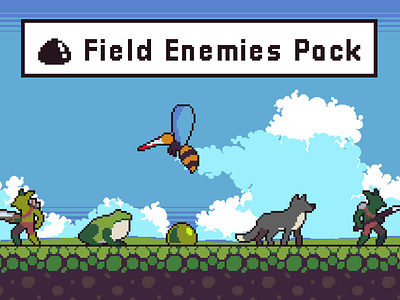 Pixel Art Field Enemies Game Sprite