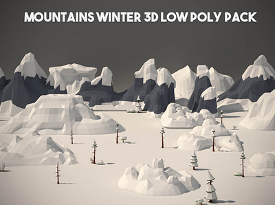 Free Winter Mountains 3D Low Poly Pack 3d game assets gamedev low poly low poly lowpoly lowpolyart mountain mountains winter