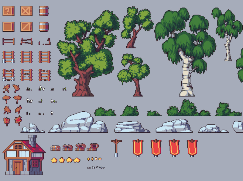 Platformer Tileset Pixel Art By 2D Game Assets On Dribbble