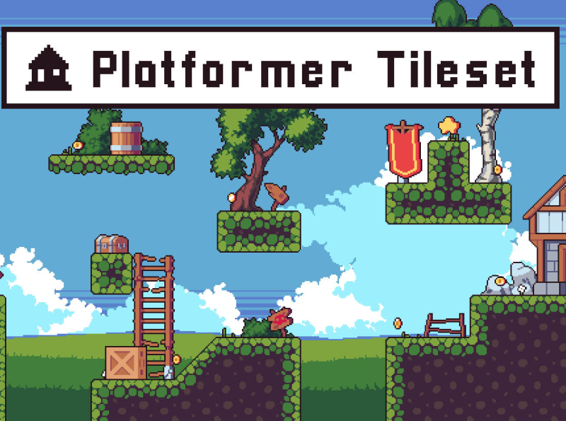 Platformer Tileset Pixel Art By 2D Game Assets On Dribbble