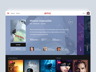 Netflix Ipad App Header app button films header hero interface ipad movies netflix play ui