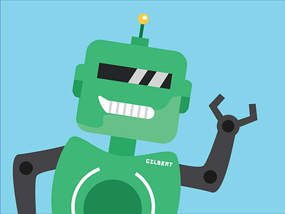 Gilbert branding design illustration robot vector