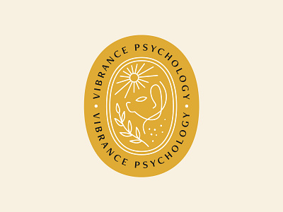 Vibrance Psychology Logo branding emblem growth healing hope icon illustration logo nature psychology recovery sun