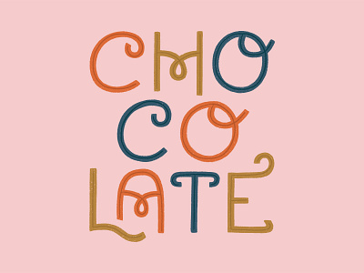 CHOCOLATE bold chocolate colourful easter fun hand drawn lettering procreate texture typography