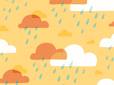 Clouds & Rain Pattern clouds colourful cute fun graphical illustration nature pattern procreate rain sky weather