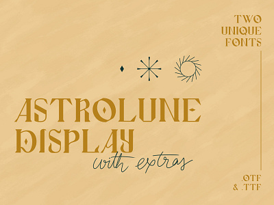 Astrolune Display Fonts astrology blackletter branding cosmic fantasy font design magical mystical serif font typeface typography