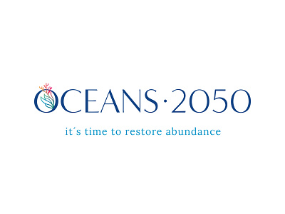 Oceans 2050 Branding brand branding conservation coral cousteau custom type design initiative logo marine life ocean vector