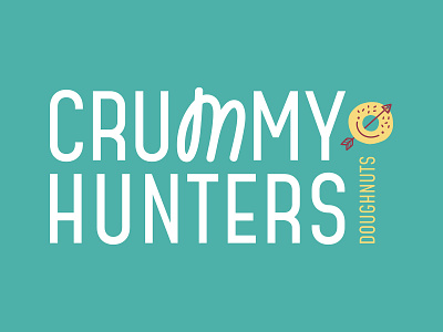 Crummy Hunters Branding branding coffee shop custom typography design donuts doughnuts fun icon logo playful quirky